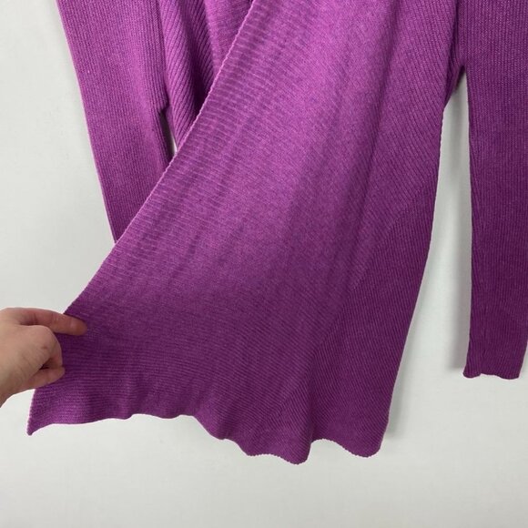 EILEEN Fisher Linen Purple Knit Cardigan Sweater Size Small Petite Open Front S‎ - Picture 5 of 12